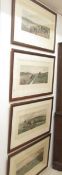 4 prints of hunting scenes from paintings by A S Douglas