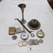 A mixed lot including pocket watches, vesta cases etc