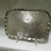 A rectangular silver tray
