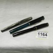 2 Schaefer pens and a 'B-B' Senior W.F.P. Co., London pen (2 with 14ct gold nibs)