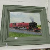 An oil painting of LMS Locomotive No. 6021 'Princess Elizabeth'