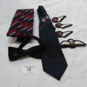 An RAF tie, bow tie, cummerbund etc