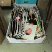 A box of 45rpm records