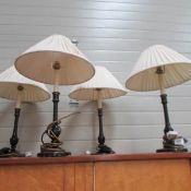 4 table lamps with shades