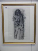 A framed and glazed nude study in charcoal by Sydney D'Horne Shepherd (1909-1993) signed Shepherd