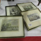 4 framed and glazed engravings