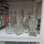 A mixed lot of glass including 4 bottle cruet, cruet bottles etc