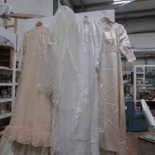 3 retro wedding gowns and 2 veils