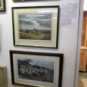 2 framed and glazed prints 'Teds Flock' and 'Top Withens' both signed by artists