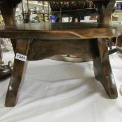 A rustic stool