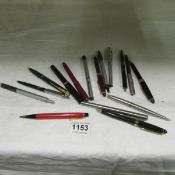 A mixed lot of old fountain and ball point pens