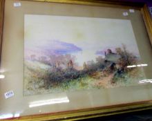 A framed and glazed watercolour marked Dingle Fram?