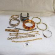 A mixed lot of bracelets and bangles