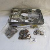 A box of Continental coins, mostly Northern Europe