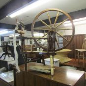 An antique Scandinavian spinning wheel