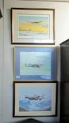 3 framed and glazed aeronautical prints