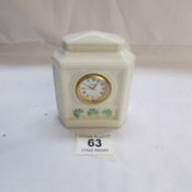 A Belleek porcelain clock