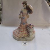 A Coalport Les Parisienne's figurine 'mademoiselle Cherie No.416 1997 (missing stick for umbrella)