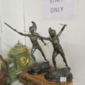 Two spelter figures of Athenian warriors