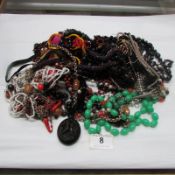 A mixed lot of necklaces etc