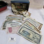 A mixed lot of bank notes, cigarette cards etc