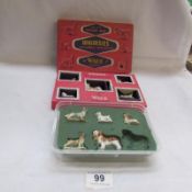 A rare boxed set No.7 Wade pedigree dogs and an unboxed set