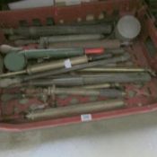 A quantity old brass and other garden pumps