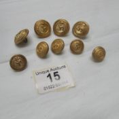 9 Isle of Man Steam Packet brass buttons