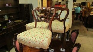 A Set of 4 Victorian rosewood dining chairs