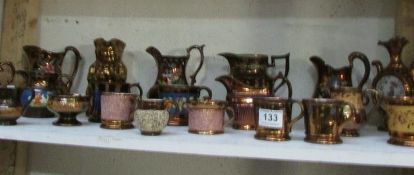 A mixed lot of Victorian Lustre ware