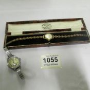 A 9ct gold A L Dennision ladies wrist watch and one other