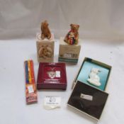 A mixed lot of Steiff collectables including pendant watch, bear figures etc