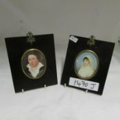 2 miniature portrait pictures