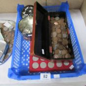 A mixed lot of bronze coins, crowns, half crowns etc