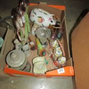 A box of miscellaneous ceramic items etc