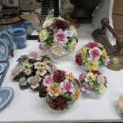 4 china posy ornaments including Old Country Roses