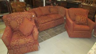 A superb quality 3 piece suite with double 'Knoll' end settee
