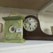 An onyx clock and one other