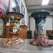 2 Majolica plant stands