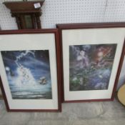 A set of 3 framed and glazed futuristic pictures