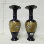 A pair of Doulton salt glaze vases