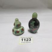 2 Chinese hand painted scent bottles (These scent bottles and the following lots are all from a