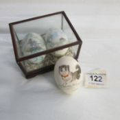 3 hand painted eggs