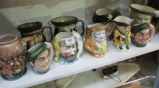 8 character jugs and 2 Toby jugs including lustre
