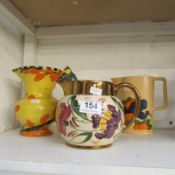 A Wade Harvest jug, Medalion jug and flower jug