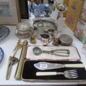A quantity of silver plate and other items