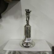 A silver plated netball trophy