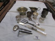 A quantity of silver plate including Christening ware