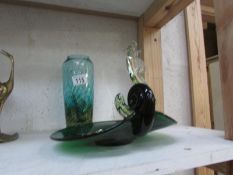 3 art glass items