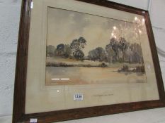 A watercolour 'Trees and autumn, late summer; listed artist Ronald Crampton, 1905-1985
